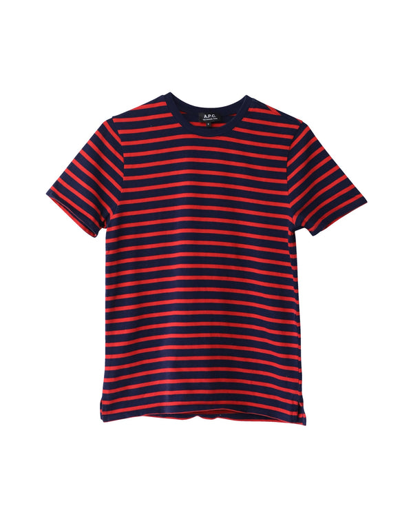 Men's A.P.C. Striped T-shirt in Red Cotton