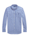 RALPH LAUREN Slim Fit Striped Stretch Poplin Shirt Blue/White Bengal Stripe