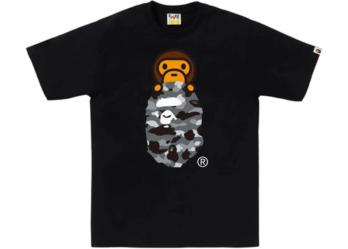 BAPE 1st Camo Milo On Ape Head Tee Tee Black/Grey