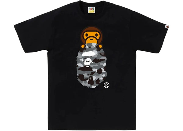 BAPE 1st Camo Milo On Ape Head Tee Tee Black/Grey