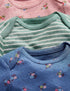 3-pack Pointelle Bodies-Pink/Blue Ditsy Floral
