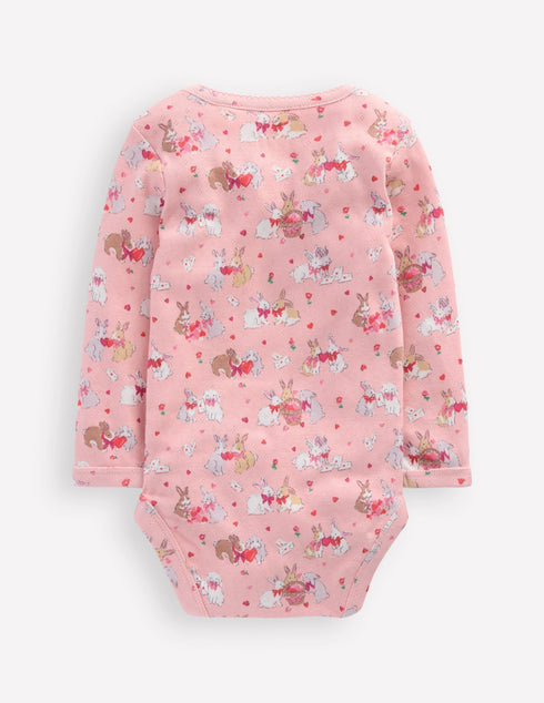3-pack Pointelle Bodies-Pink Love Bunnies