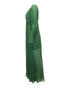 Women's Self-Portrait Pleated V-Neck Gown in Green Polyester