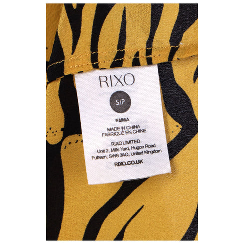 Women's Rixo Emma Midi Dress in Animal Print Polyester