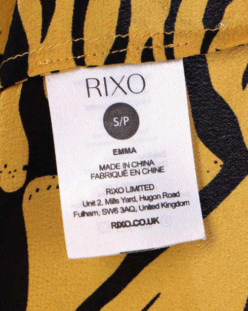 Women's Rixo Emma Midi Dress in Animal Print Polyester