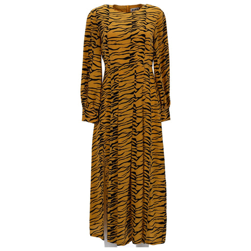 Women's Rixo Emma Midi Dress in Animal Print Polyester