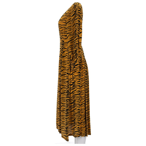 Women's Rixo Emma Midi Dress in Animal Print Polyester