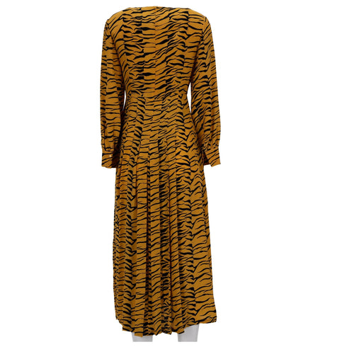 Women's Rixo Emma Midi Dress in Animal Print Polyester