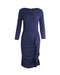 Women's Moschino Ruffle Midi Dress in Navy Blue Wool