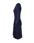 Women's Moschino Ruffle Midi Dress in Navy Blue Wool