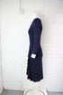 Women's Moschino Ruffle Midi Dress in Navy Blue Wool