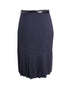 Women's Moschino Cheap And Chic Skirt with Belt in Navy Blue Virgin Wool