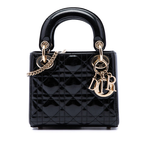 Lady Dior Chain Bag Cannage Quilt Patent Mini