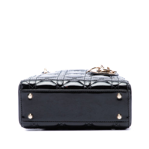 Lady Dior Chain Bag Cannage Quilt Patent Mini