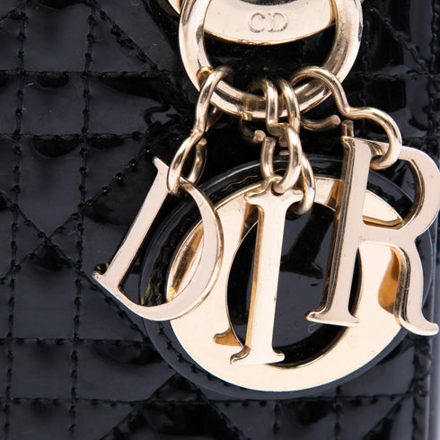 Lady Dior Chain Bag Cannage Quilt Patent Mini