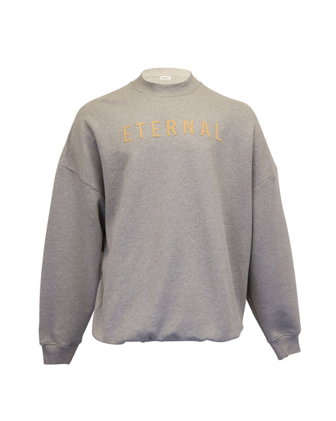 Men's Fear of God Eternal Print Long Sleeve Sweatshirt in Grey Cotton