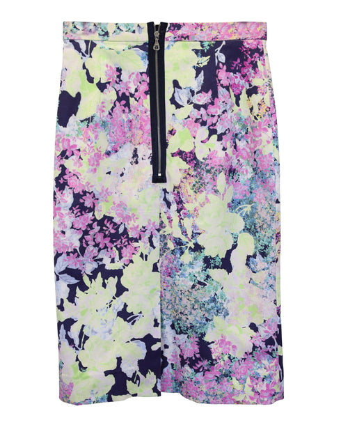 Women's Erdem Floral Print Pencil Skirt in Multicolor Viscose