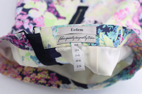 Women's Erdem Floral Print Pencil Skirt in Multicolor Viscose