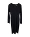 Women's Jil Sander Long Sleeve Midi Dress in Black Viscose