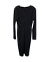Women's Jil Sander Long Sleeve Midi Dress in Black Viscose