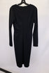 Women's Jil Sander Long Sleeve Midi Dress in Black Viscose