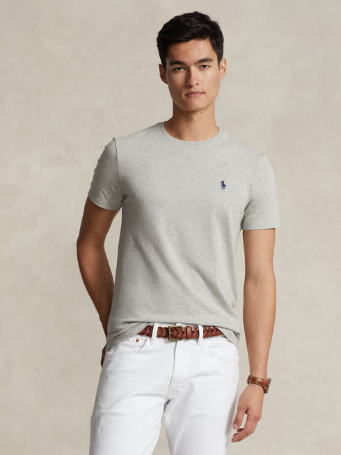RALPH LAUREN Custom Slim Fit Jersey Crewneck T-Shirt New Grey Heather