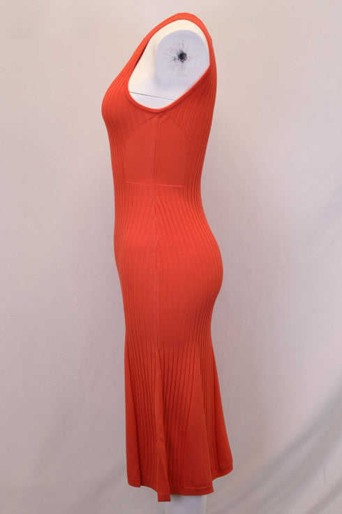 Women's Jason Wu Knitted Sleeveless Maxi Dress in Coral Viscose