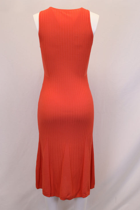 Women's Jason Wu Knitted Sleeveless Maxi Dress in Coral Viscose