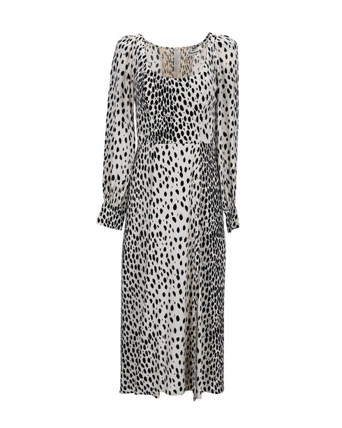 Women's Reformation Alessi Crepe Midi Dress in Animal Print Viscose