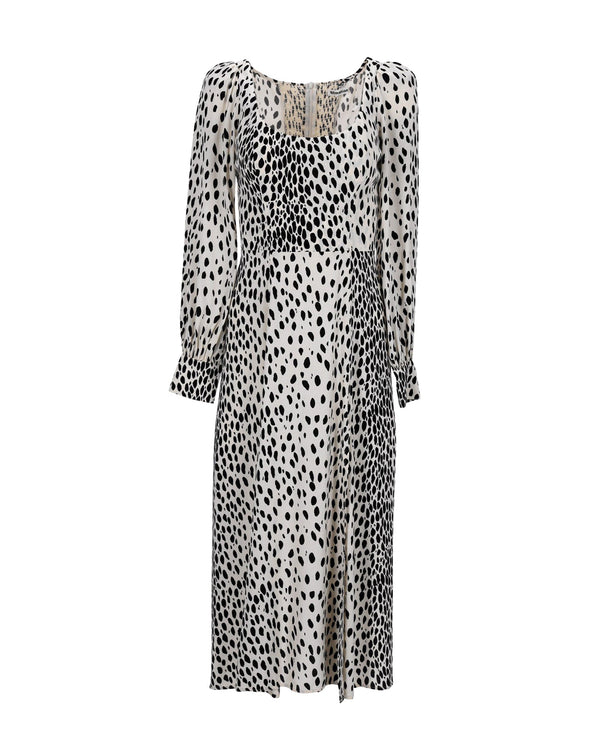 Women's Reformation Alessi Crepe Midi Dress in Animal Print Viscose