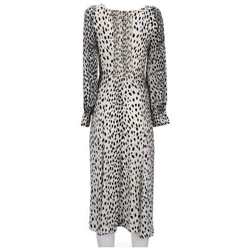 Women's Reformation Alessi Crepe Midi Dress in Animal Print Viscose