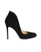Women's Gianvito Rossi Round-toe Flared Pumps in Black Suede