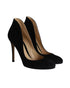 Women's Gianvito Rossi Round-toe Flared Pumps in Black Suede