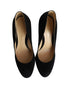 Women's Gianvito Rossi Round-toe Flared Pumps in Black Suede