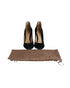 Women's Gianvito Rossi Round-toe Flared Pumps in Black Suede