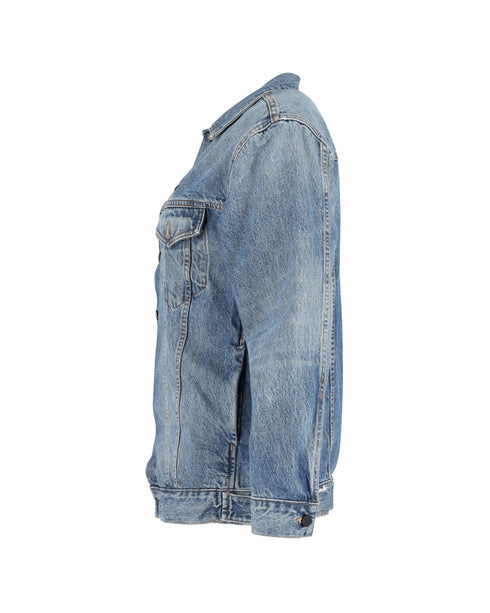 Women's Alexander Wang Daze Oversized Denim Jacket in Blue Cotton