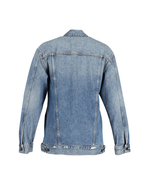 Women's Alexander Wang Daze Oversized Denim Jacket in Blue Cotton