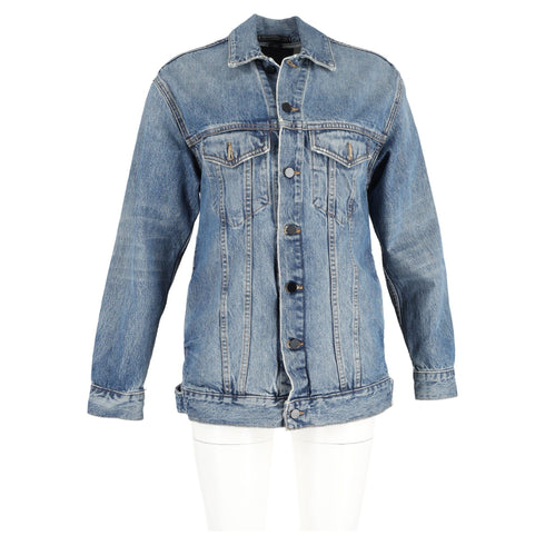 Women's Alexander Wang Daze Oversized Denim Jacket in Blue Cotton