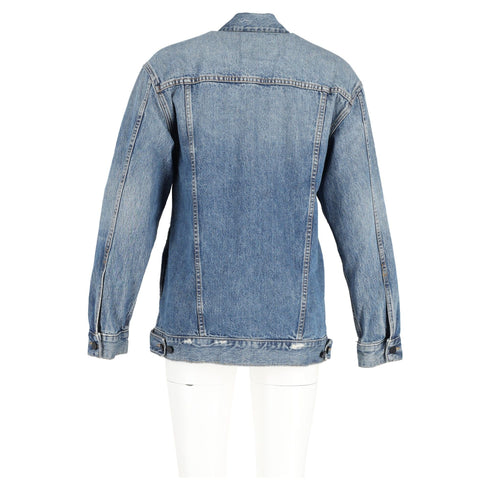 Women's Alexander Wang Daze Oversized Denim Jacket in Blue Cotton