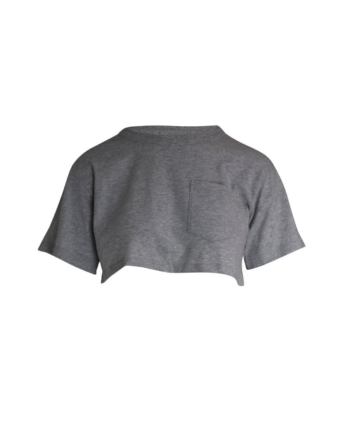 Women's Alexander Wang Cropped T-Shirt in Grey Cotton