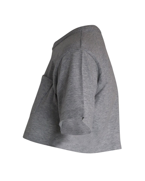 Women's Alexander Wang Cropped T-Shirt in Grey Cotton