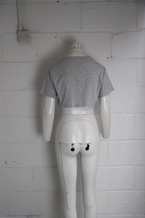 Women's Alexander Wang Cropped T-Shirt in Grey Cotton