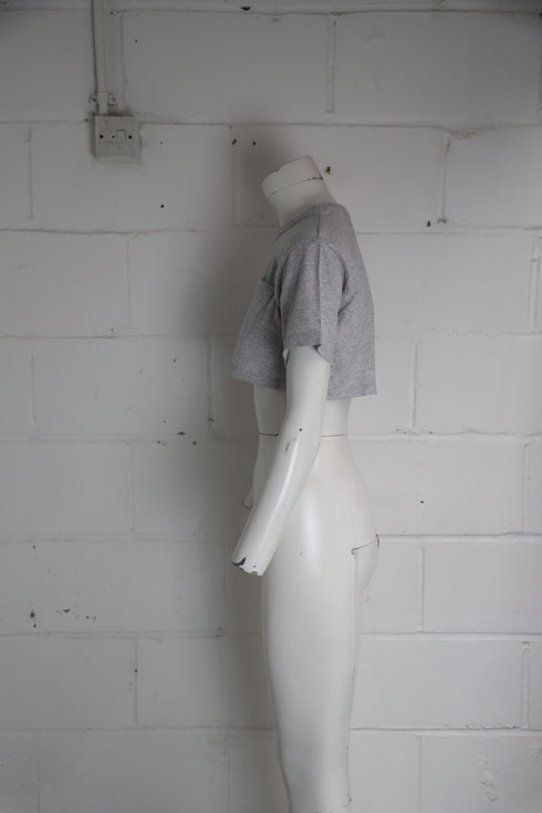 Women's Alexander Wang Cropped T-Shirt in Grey Cotton