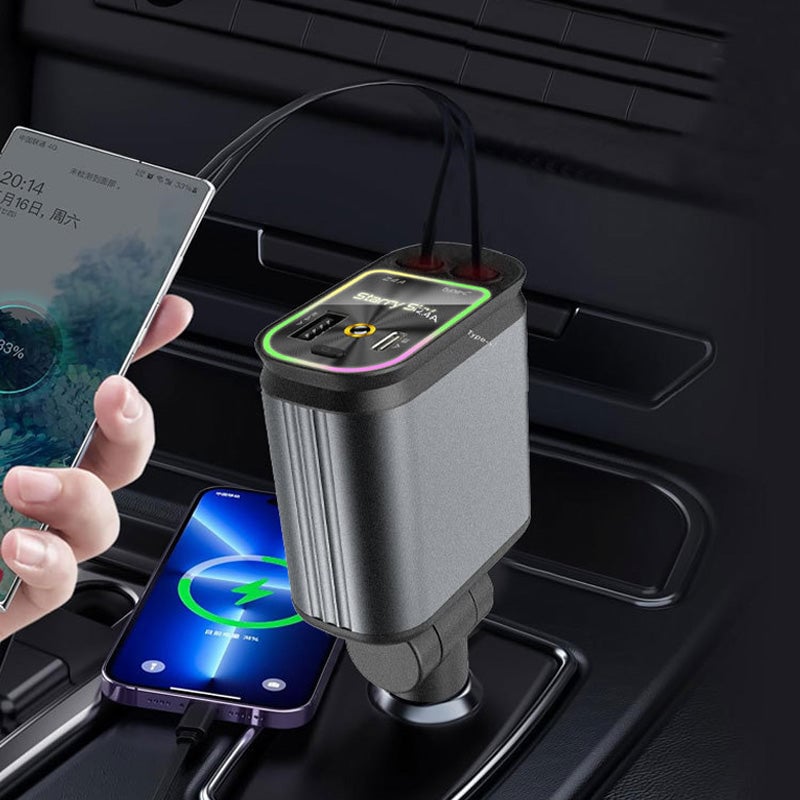 Auto-Ladegerät mit ausziehbarem Kabel