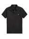 RALPH LAUREN Slim Fit Mesh Polo Shirt Black Marl Heather