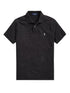 RALPH LAUREN Slim Fit Mesh Polo Shirt Black Marl Heather