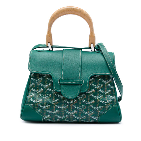 Saigon Top Handle Bag Coated Canvas with Leather Mini