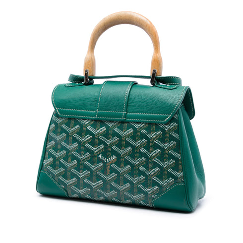 Saigon Top Handle Bag Coated Canvas with Leather Mini