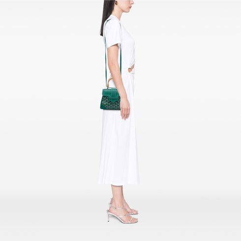 Saigon Top Handle Bag Coated Canvas with Leather Mini