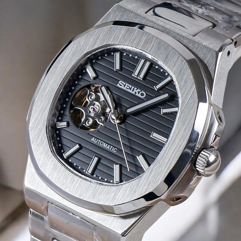 SEIKO MOD NAUTILUS | OPEN HEART BLACK